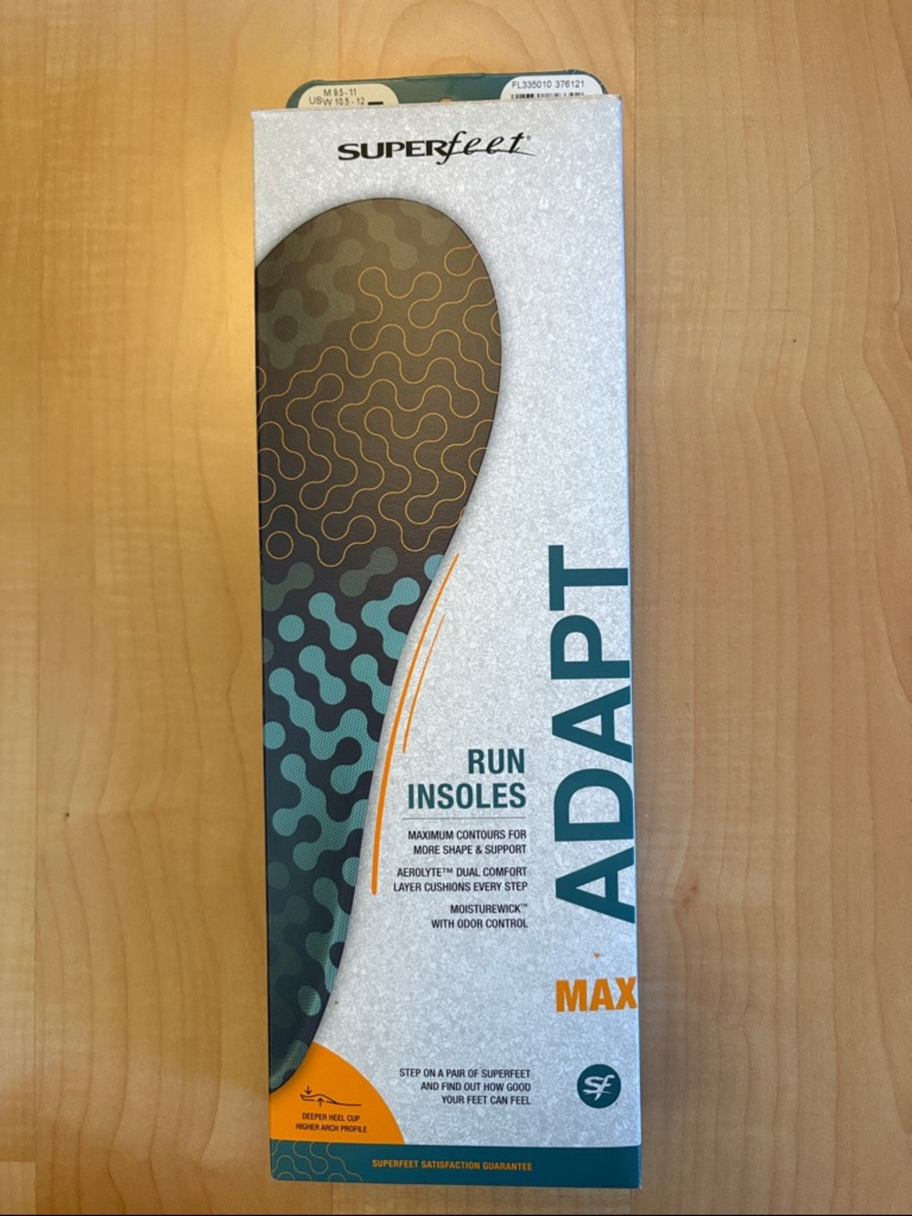 Superfeet Adapt Max Run insoles NWT